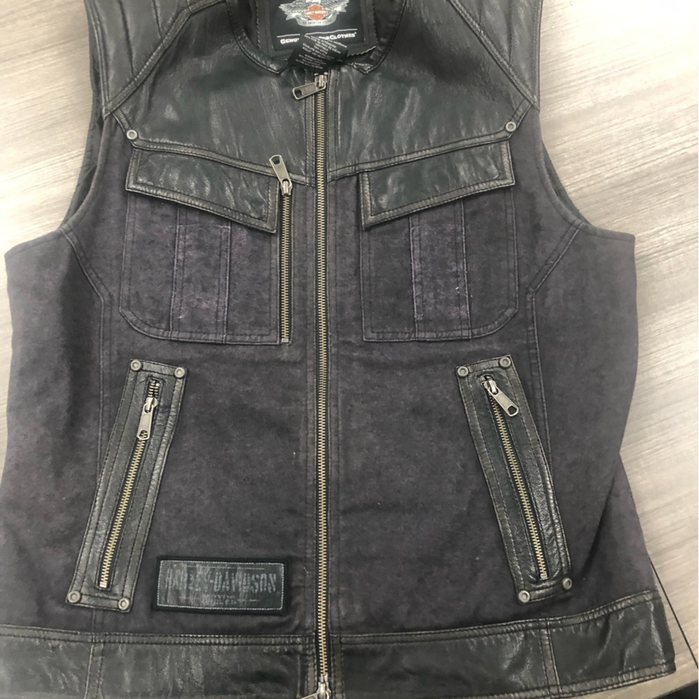 Men’s Harley Davidson Chassis Textile / Leather Vest